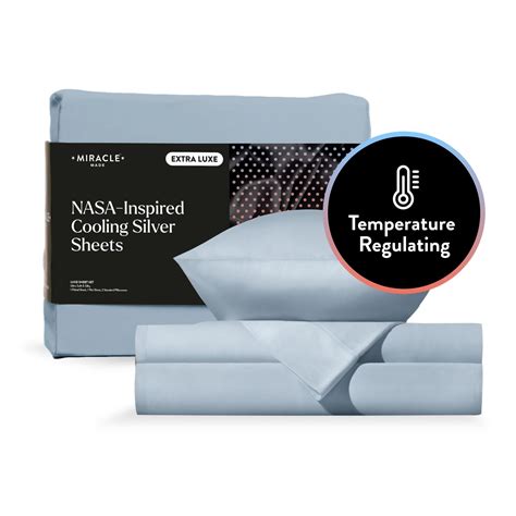 Miracle Made Luxe Cooling Bed Sheets 4 Piece Silver Infused