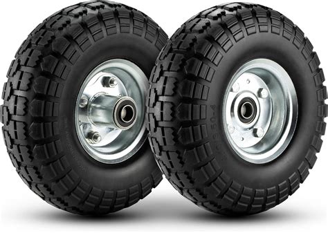 Buy 4.10/3.50-4 Tire Wheels 10 Heavy Duty Solid Flat-Free Replacement ...