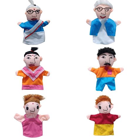 Ritu Shubhman's Creation Family Hand Puppets (Set of 6 pcs) 9-11 inches ...