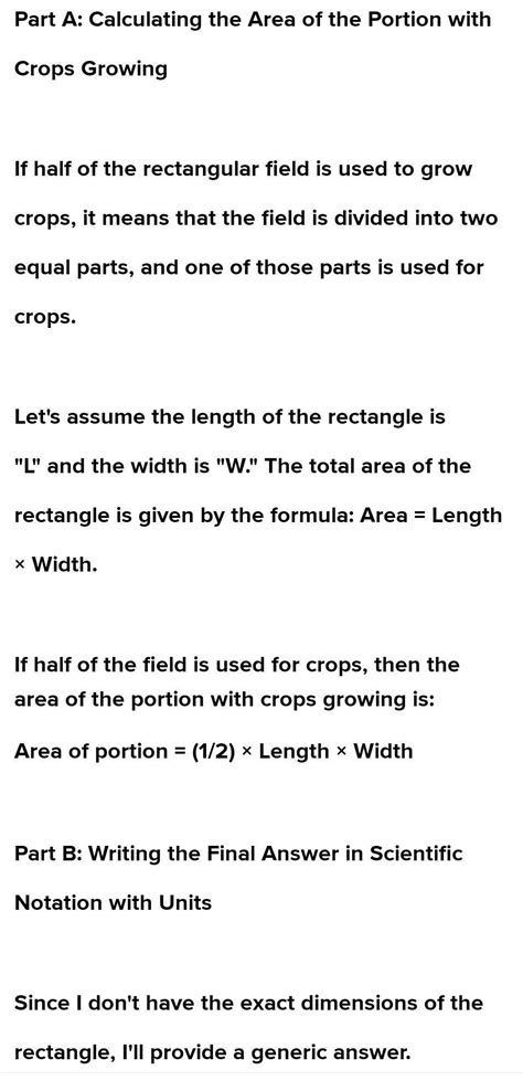 A farmer is planning how to use the land in a rectangular field. The ...