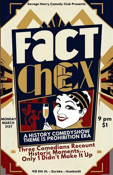 Fact Chex, Savage Henry Comedy Club, Eureka, 31 March 2025 | AllEvents