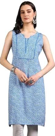 Yash Gallery Women Rayon Regular Fit Lehariya Print Sleeveless Notch ...
