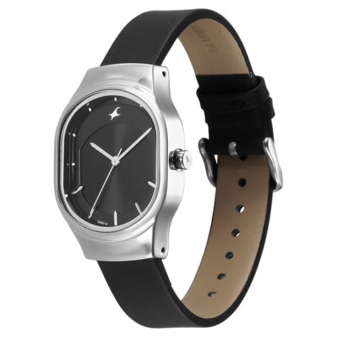 Buy Online Fastrack Snob X Black Dial Leather Strap Watch for Girls ...