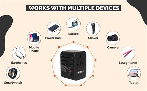 Destinio Universal Travel Adapter with Type C, 6 in 1 Fast Charging ...