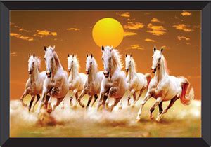 saf 7 Horses Sunrise FRAMED UV COATED Digital Reprint 10 inch x 14 inch ...