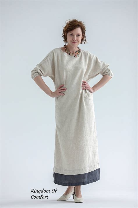 Long Dress, Classic Linen Dress, Wedding, Prom, Party Linen Dress, Soft ...