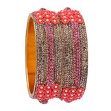 Sukriti Beautiful Partywear Flower Brass Kada Magenta Bangles for Wome ...