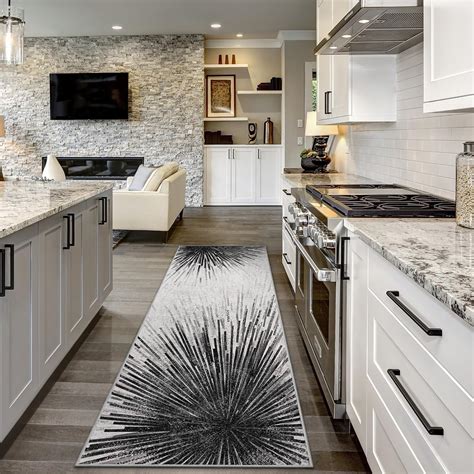 Amazon.com: Lahome Modern Black Hallway Runner Rug - 2.5x8 Washable ...