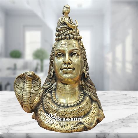 Brass Royal Golden Shiva Mukhlingam Weight 30Kg & Height 27 Inch ...