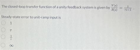 Image result for Unity Feedback Closed Loop Transfer Function