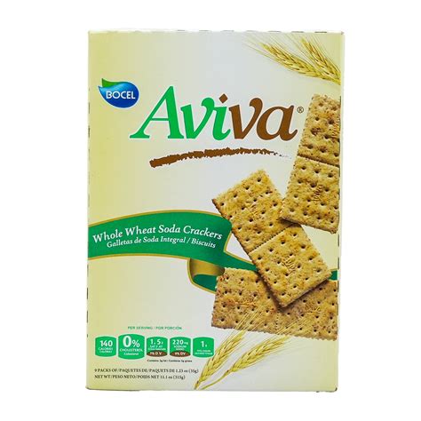 Aviva Whole Wheat Snacks Crackers 9 pack 11.01 oz, Cardboard Box Shelf ...