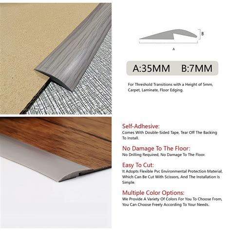 Snapklik.com : 6.56ft Vinyl Self Adhesive Overlap Threshold Reducer ...