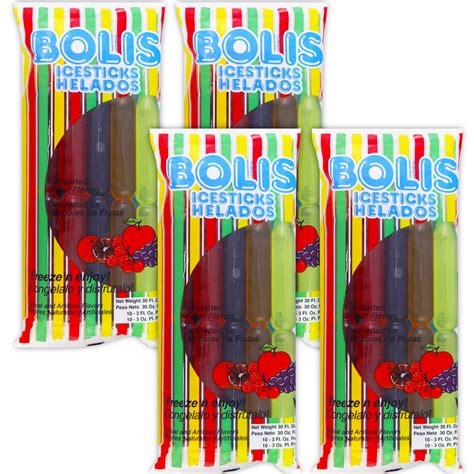 Amazon.com: Bolis Freezer Pops - 4 Packs of Frozen Ice Pops In Assorted ...