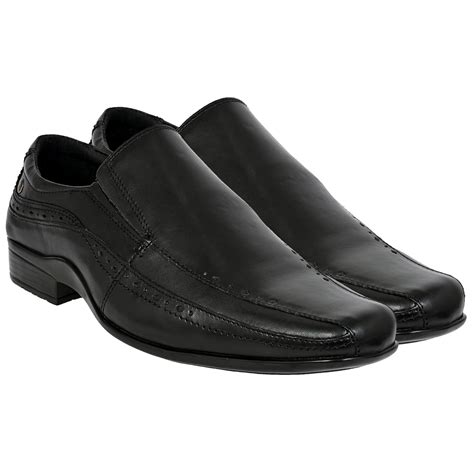 Buy Hx London Men's Synthetic Leather Slip-On Formal Shoes (Black, 6Uk ...