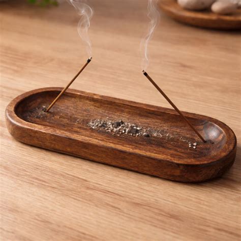 Pure Source India Incense Holder Wooden Agarbatti Stand with Ash ...