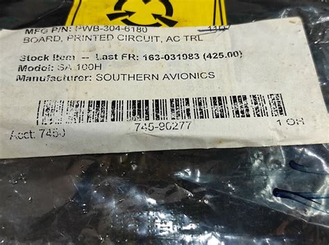 Southern Avionics PWB-304-6180 Printed Circuit Board AC TRL SLP30420 R ...