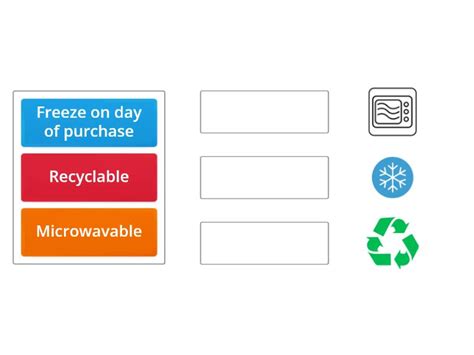 Food symbols on food labels - Match up