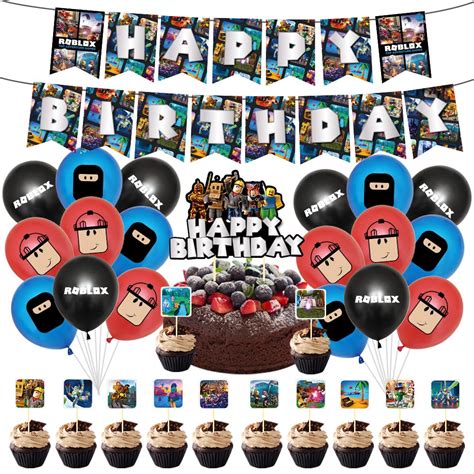 Roblox Birthday Party Decorations Roblox Party Supplies Roblox Banner ...