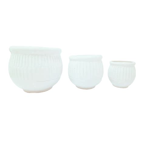 Buy Genda Ceramic Pot Cutting Style - Striped Pattern Online ...