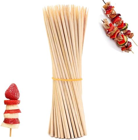 Buy BeilliGeRy Bamboo Skewers, 50 Pack 8 inches Natural Bamboo Sticks ...