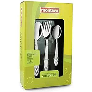 FnS Retro 18 Pc Cutlery Set with Display Box - Includes 6 Dinner Forks ...