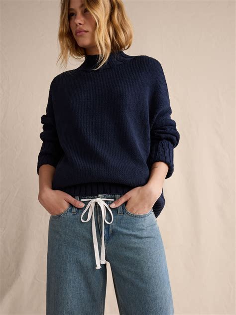 Mid-Rise Wide-Leg Drawstring Jean | Banana Republic