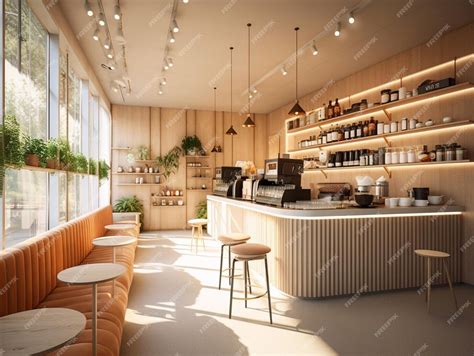 Open Coffee Shop with Ample Counter Space