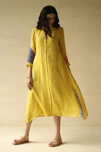 Buy Yellow Buttercup Shirt Dress For Women by Roza Pret Online at Aza ...