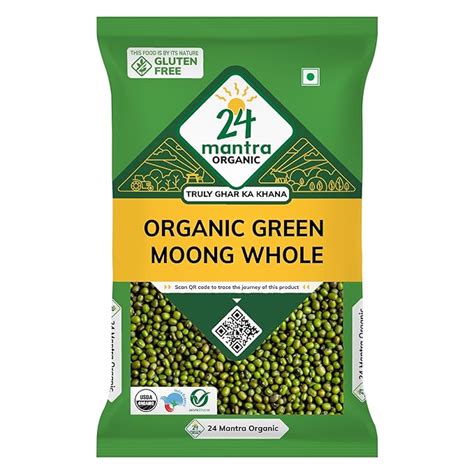 24 Mantra Organic Unpolished Green Moong Whole/Hari Moong/Pesara Pappu ...