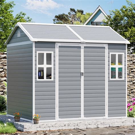 Amazon.com : CDCASA 8x6 Feet Resin Storage Shed, Waterproof Large ...