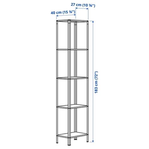 HYLLIS shelving unit, in/outdoor, 40x27x183 cm (153/4x105/8x72") - IKEA