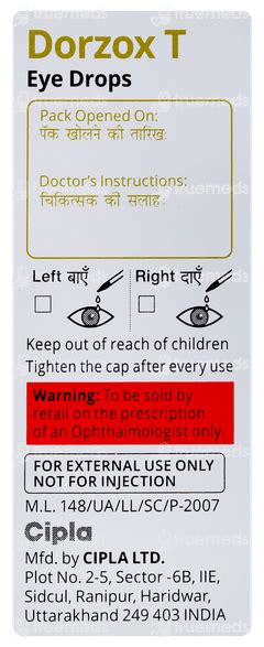 Dorzox T Eye Drops: Uses, Side Effects, Price & Substitutes