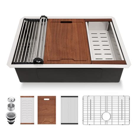 Buy 27 Under Kitchen Sink - LORDEAR 27x19 Inch 16 Gauge Stainless Steel ...