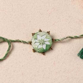 Handmade Thread & Mirror Work Rakhi