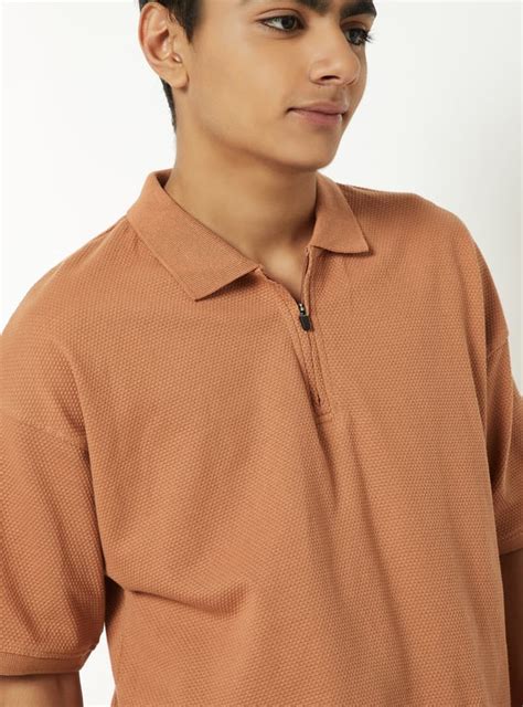 Buy Boys Textured Polo T-shirt Online at just Rs. 499.0 - 1000015379886 ...