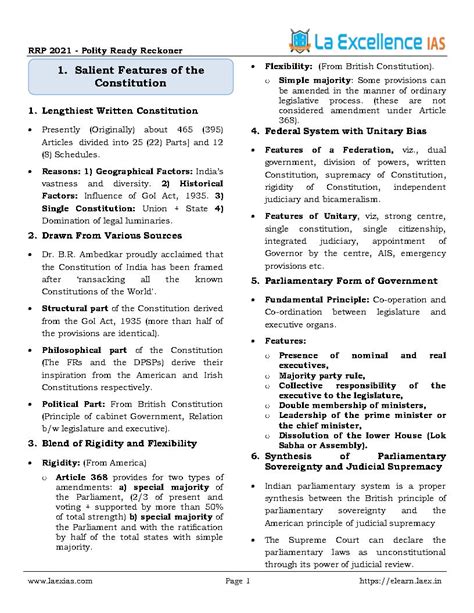 La Excellence IAS-RRP-Ready Reckoner- Polity 2021-English Medium-Notesindia