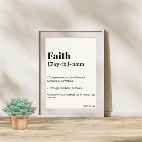 Faith, Biblical Words and Definition Illustration, Christian Artwork ...