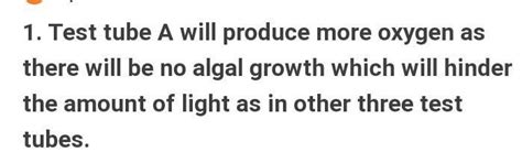 four test tubes are set up as shown in the diagram and left in full ...