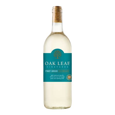 Oak Leaf Vineyards Pinot Grigio/Colombard White Wine, 750 ml Bottle, 12 ...