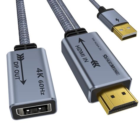 Shuomeng HDMI to Displayport Adapter 4K@60Hz, 2K@120Hz, 1080P@165Hz, HD ...