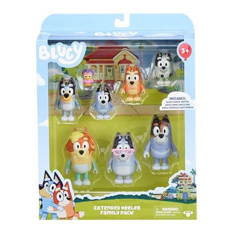 Buy Bluey, Extended Heeler Family Pack, 2.5-3 inch Figures, Bluey ...