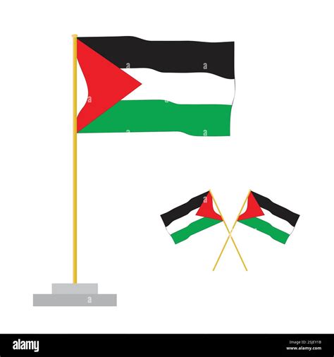 Palestinian Flag Illustration with Single and Crossed Flags Stock Vector Image & Art - Alamy