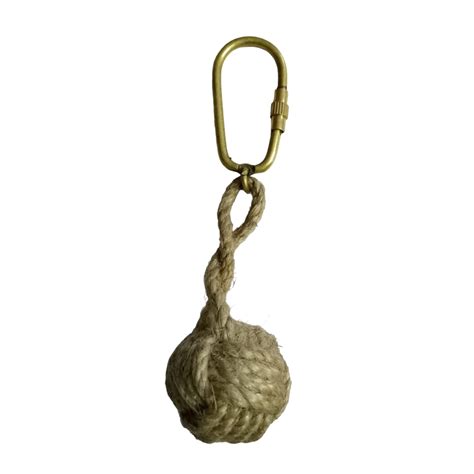 Monkey Fist in Jute Keychain with Carabiner Hook – MARINERSKART