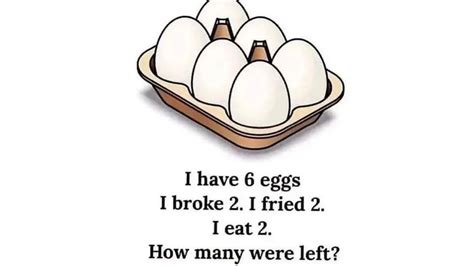 Brain Teaser IQ Test: How Many Eggs Are Left? 99% Fail To Answer in 8 ...
