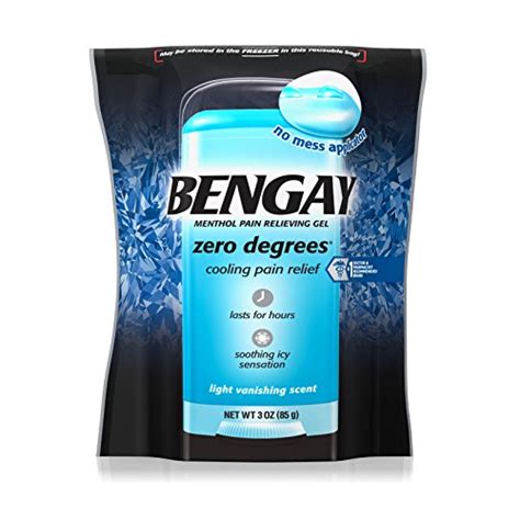 Buy Bengay Zero Degrees, Menthol Pain Relieving Gel, Vanishing Scent, 3 ...