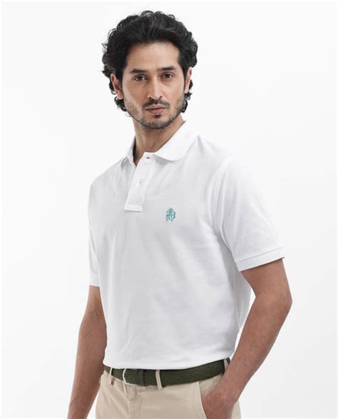 Rare Rabbit Mens Pareto White Cotton Short Sleeve Embroidered Logo Sol