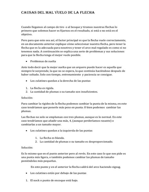 Factores que afectan el vuelo de la flecha
