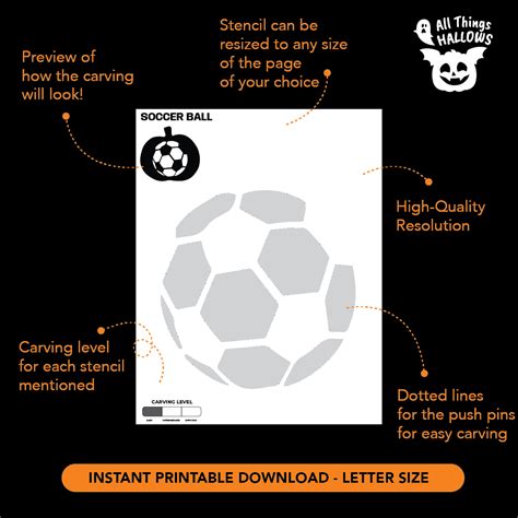 Soccer Ball Pumpkin Stencil - Allthingshallows.com – AllThingsHallows