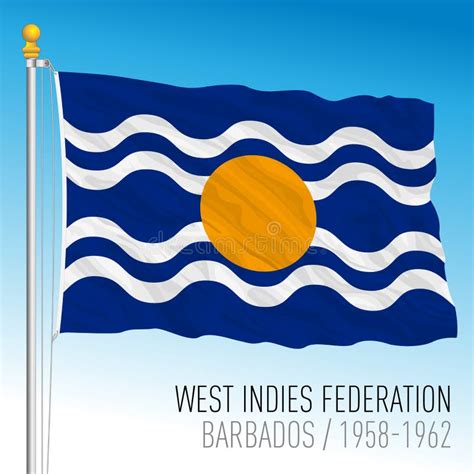 West Indies Federation Historical Flag, Barbados Stock Vector ...