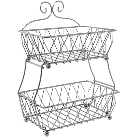Sorbus 2-tier Wire Fruit Basket Table Decor